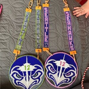 Seattle Seahawks Beaded Medallions